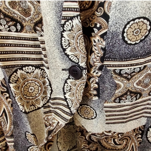 Final price! Vintage 80s Long Sleeve V Neck Layering Jacket Blouse - Picture 5 of 6